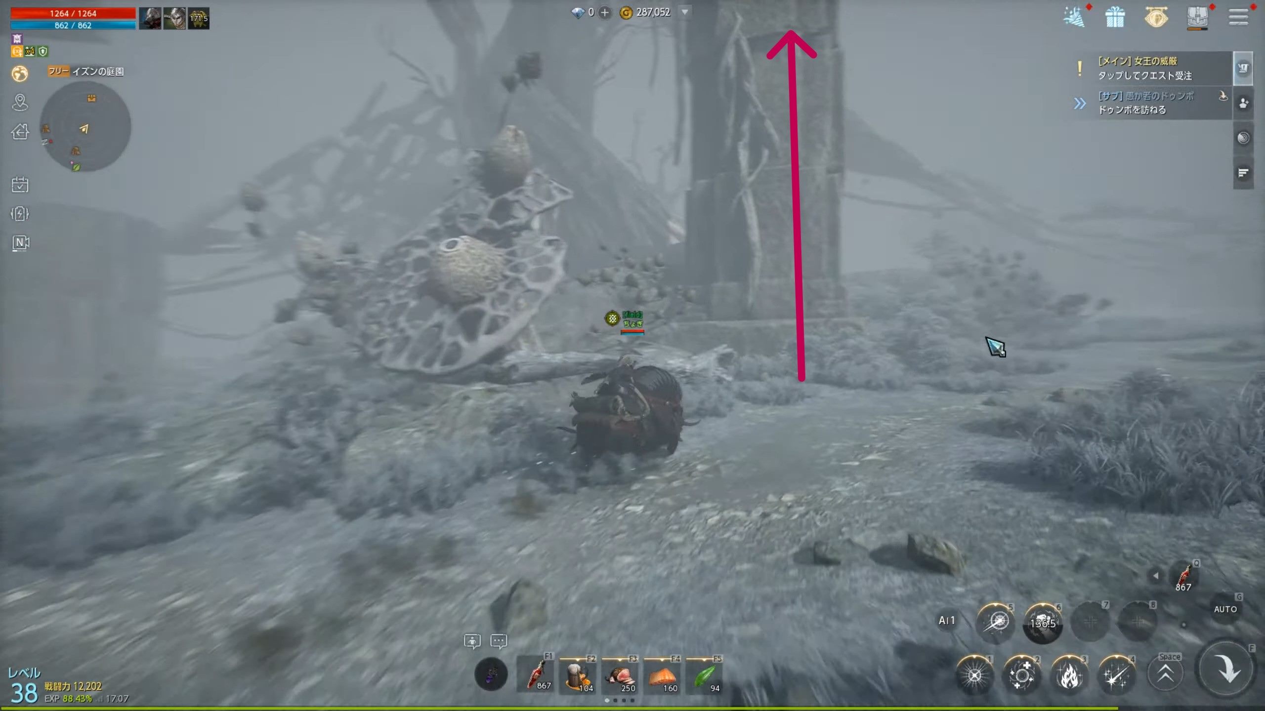 宝箱⑦イズンの庭園の登る場所