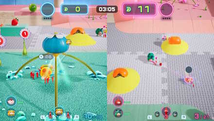 制限時間内にお宝や原生生物より多く回収するバトル