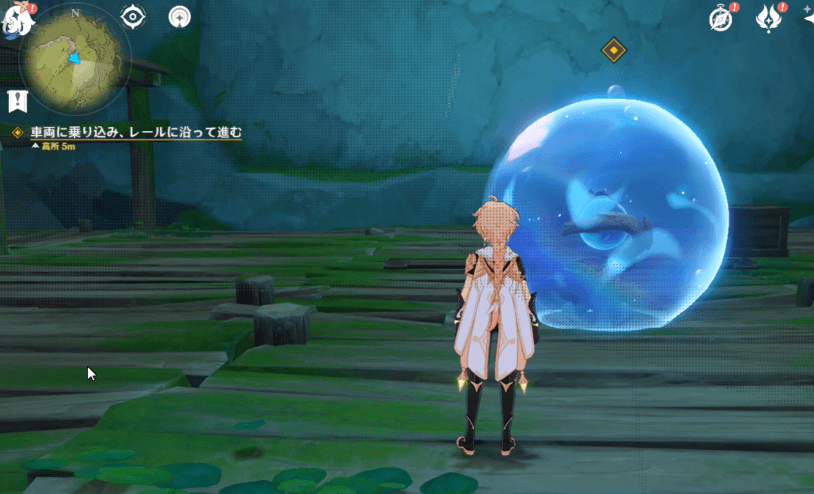 水の泡に触れる