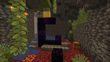 洞窟の荒廃したポータル