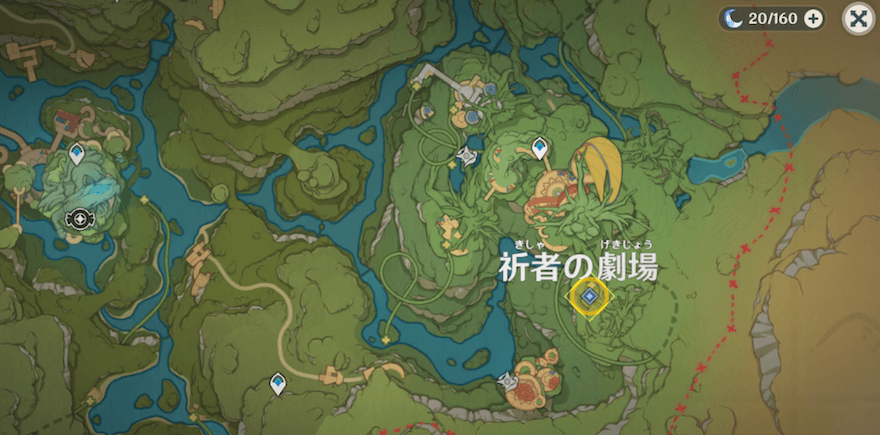 マップで指定された箇所へ向かう