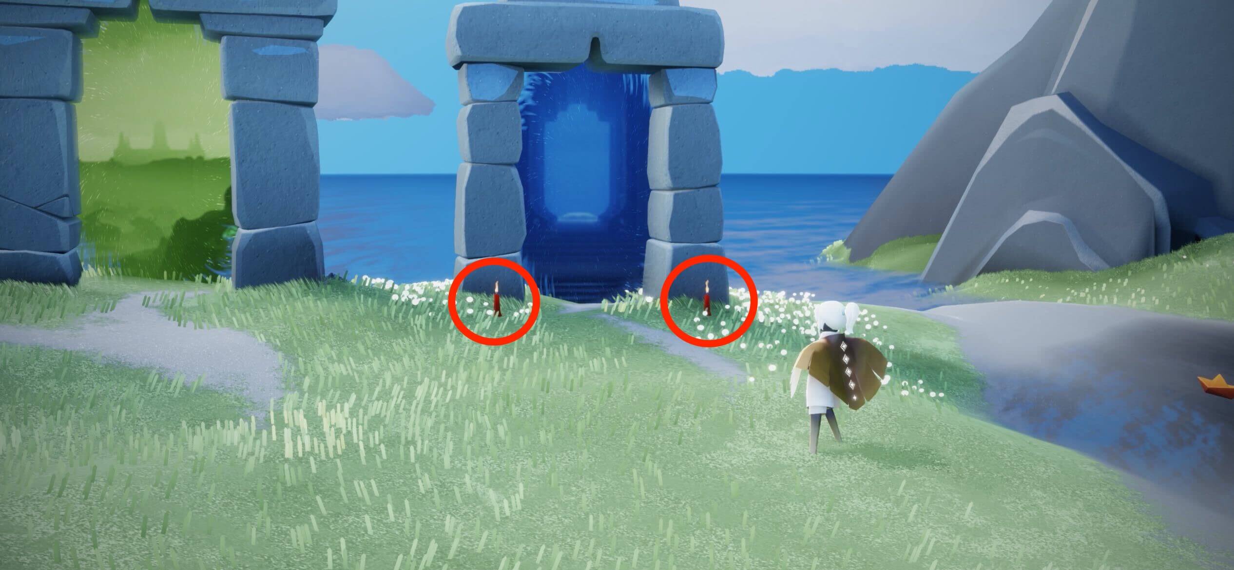 扉の前のキャンドル