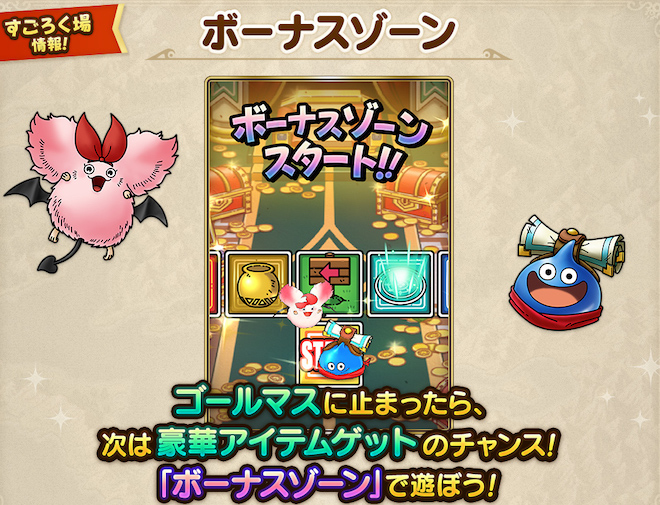 ゴールマスに止まるとボーナスゾーンに突入