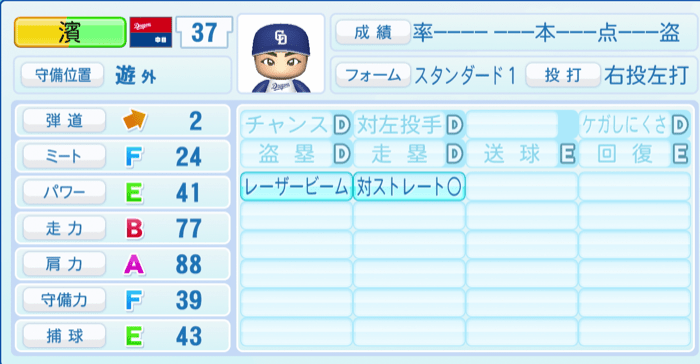 濱将乃介のステータス画像