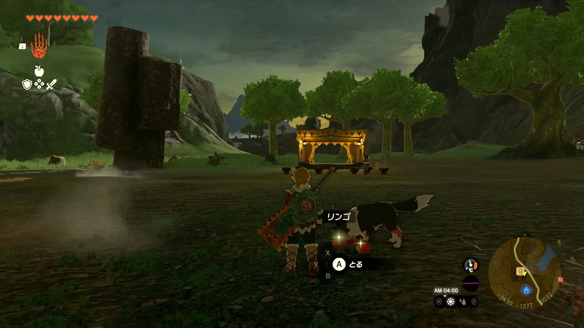 犬に餌を4個あげる