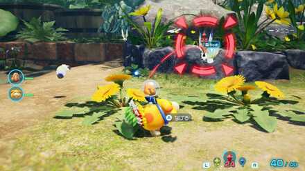 ロックオンしてピクミンを投げる