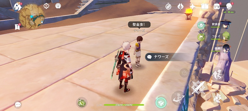 アアル村のナワーズから4個もらえる聖金虫