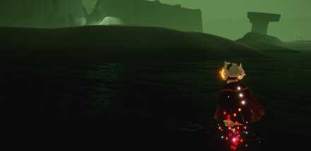 汚染水に浸かる