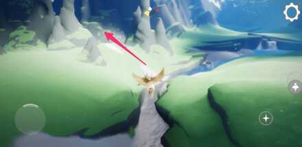 岩の間の細い道を道なりに進む