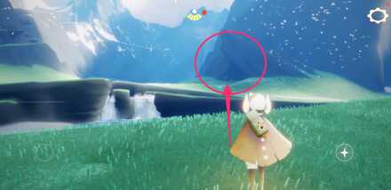 滝が見えたら着地し、右手に見える洞窟に向かう