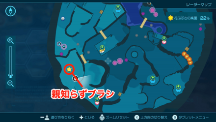 マップでの親知らずブラシの位置