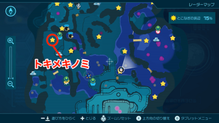 マップでのトキメキノミの位置