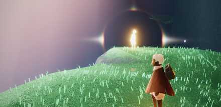 最上部の高台に光の子を発見