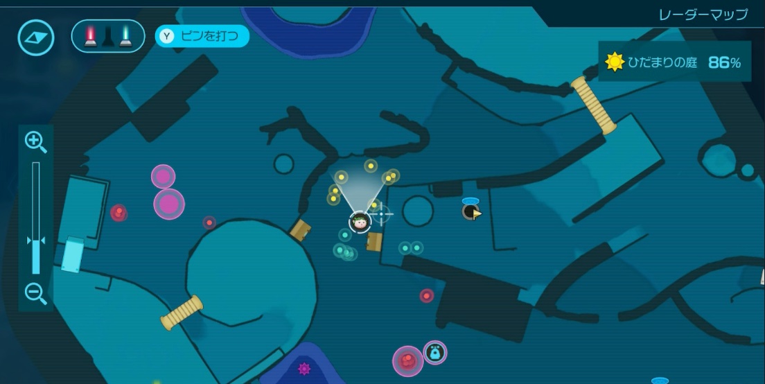 マップの点滅している点を探す