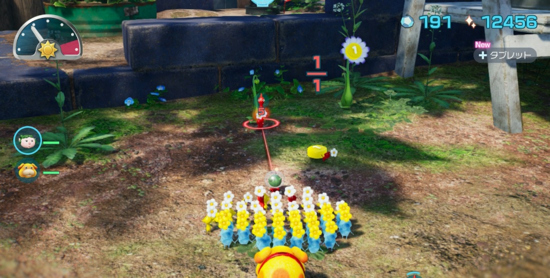 必要数以上にピクミンを投げている