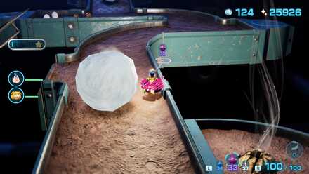 オッチンに乗って雪玉を避ける