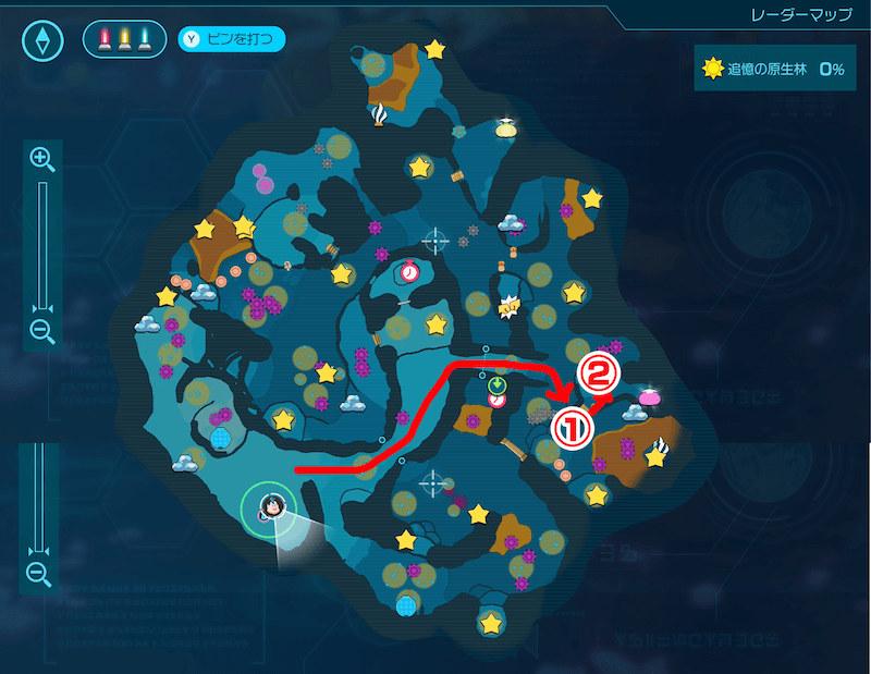 断崖アスレチックのマップ