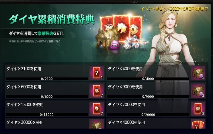 ダイヤ累計消費特典