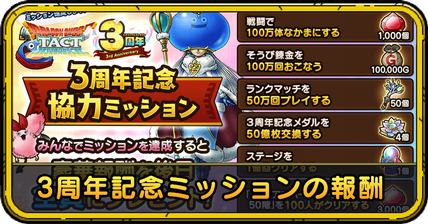 3周年記念ミッションの報酬