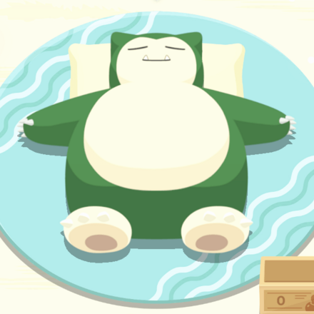 シアンの砂浜のカビゴン