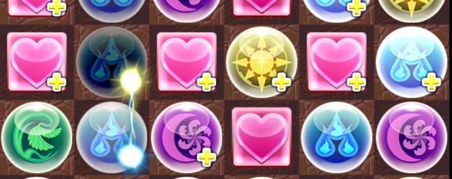 盤面に予め強化ドロップを用意することで相殺