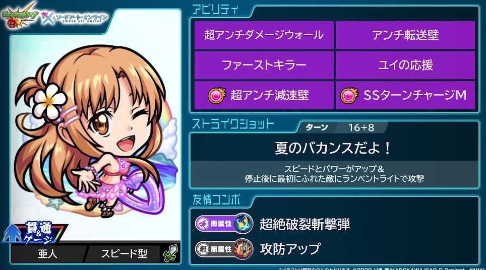 アスナα ステータス