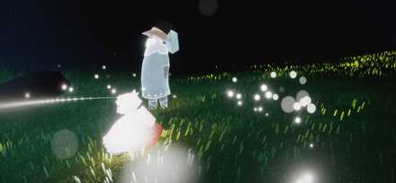 案内人の前で瞑想