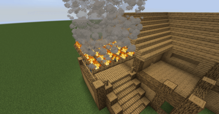 焚き火を設置して屋根にする