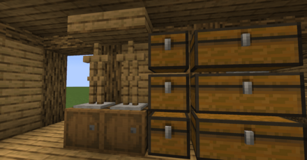 入り口側の壁にもブロックを設置する