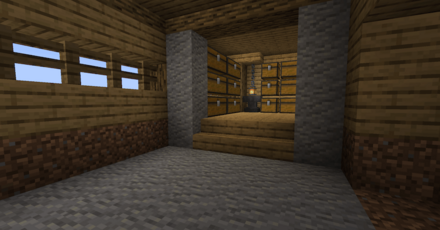 奥のスペースに安山岩を敷き詰めて柱を建てる