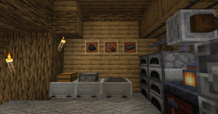 鉱石を入れるトロッコを設置