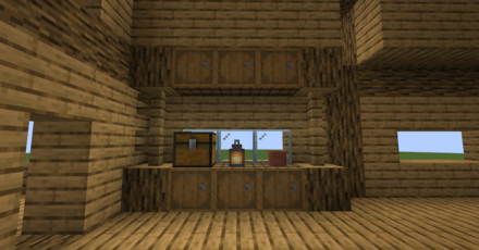 入り口の左側にブロックを置く