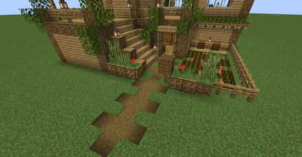 シャベルで土の道を作り完成