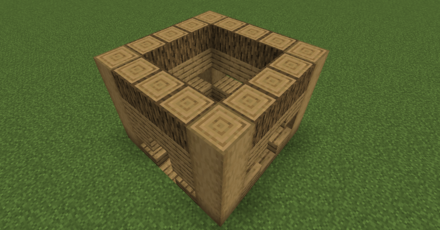 1番上の段にオークの原木を並べる