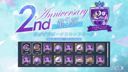 2ndAnniv.-第3弾- ログインボーナスキャンペーン