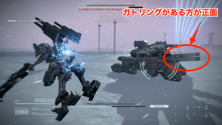 正面を狙って攻撃しよう