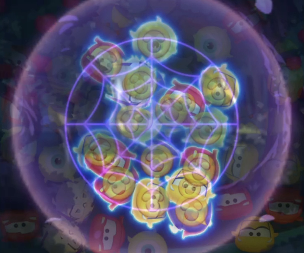 画面中央にツムをまとめて消す