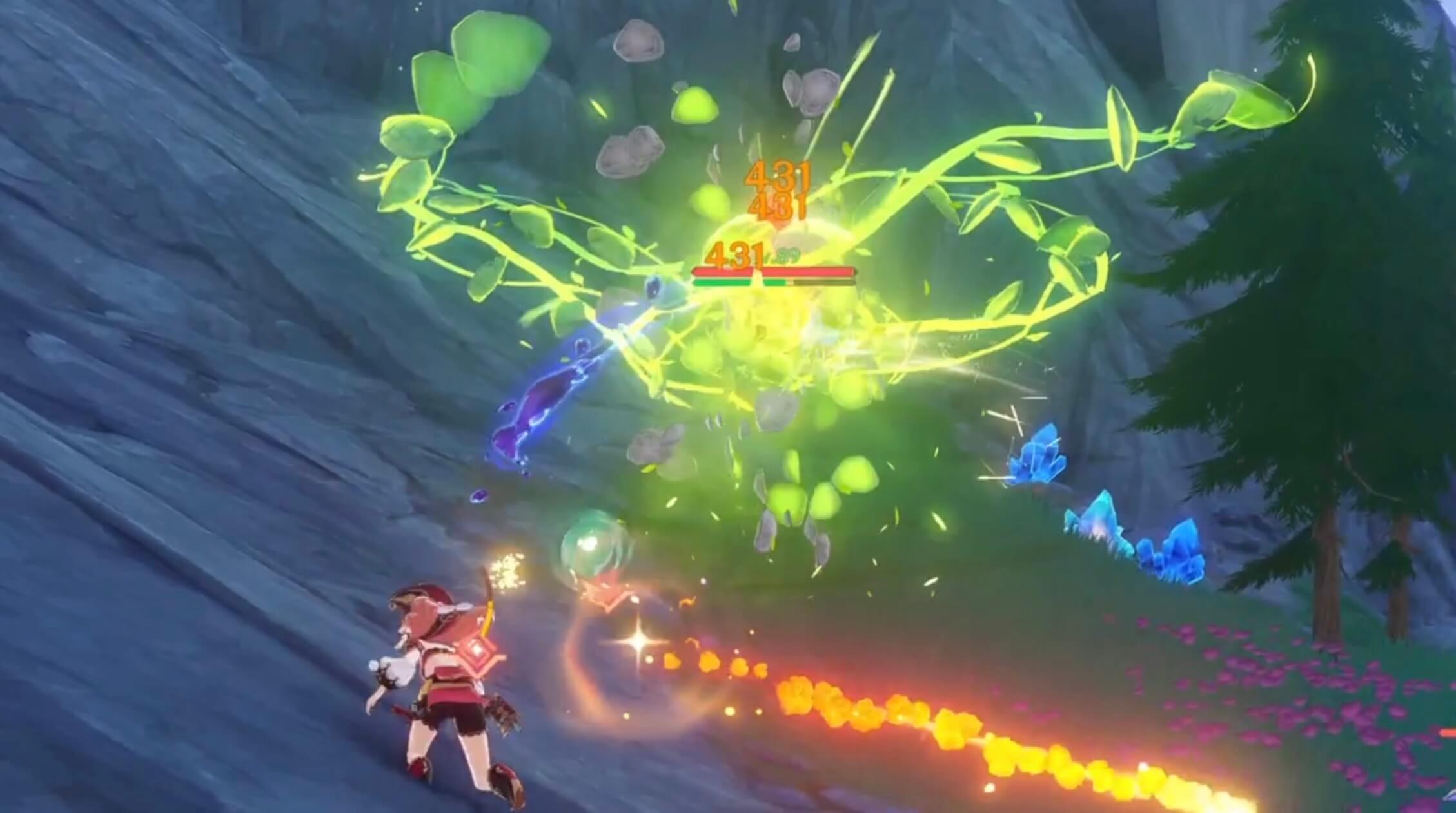 大型狂蔓は炎元素がおすすめ