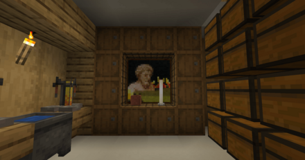 棚の飾り付けをする