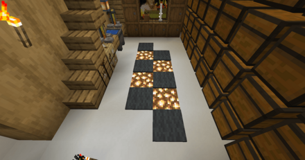 床にグロウストーンを埋め込む