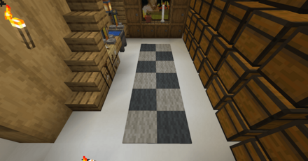 カーペットをチェック柄に設置する