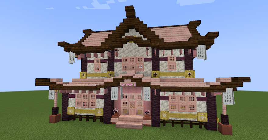 完成した和風建築の家