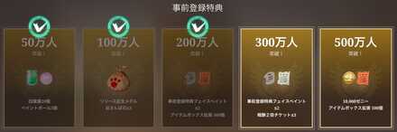 事前登録報酬
