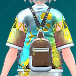 クラシックレザーリュック（ブラウン×ホワイト）画像