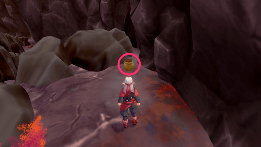 岩山の村ガンドラの南にあるツボのちいさなメダルの場所