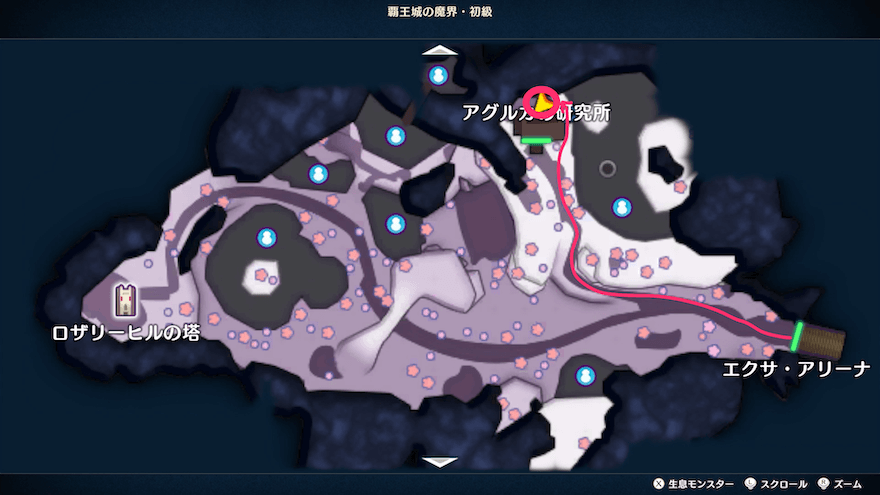 アグルカ研究所の裏にあるツボのちいさなメダルの場所マップ