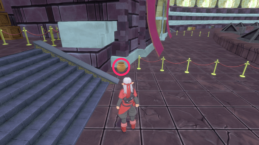 エクサアリーナ2階の西側にあるツボのちいさなメダルの場所