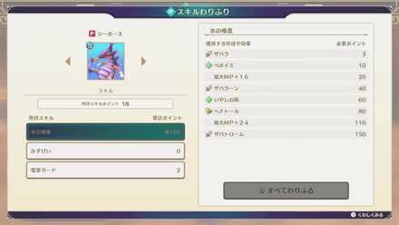 スキル画面