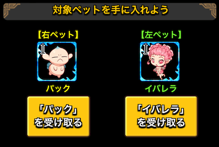 パック・イバレラ受け取り画面