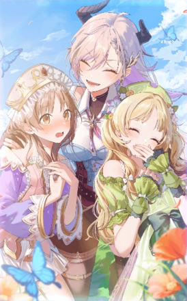 寄り添う花たちの画像
